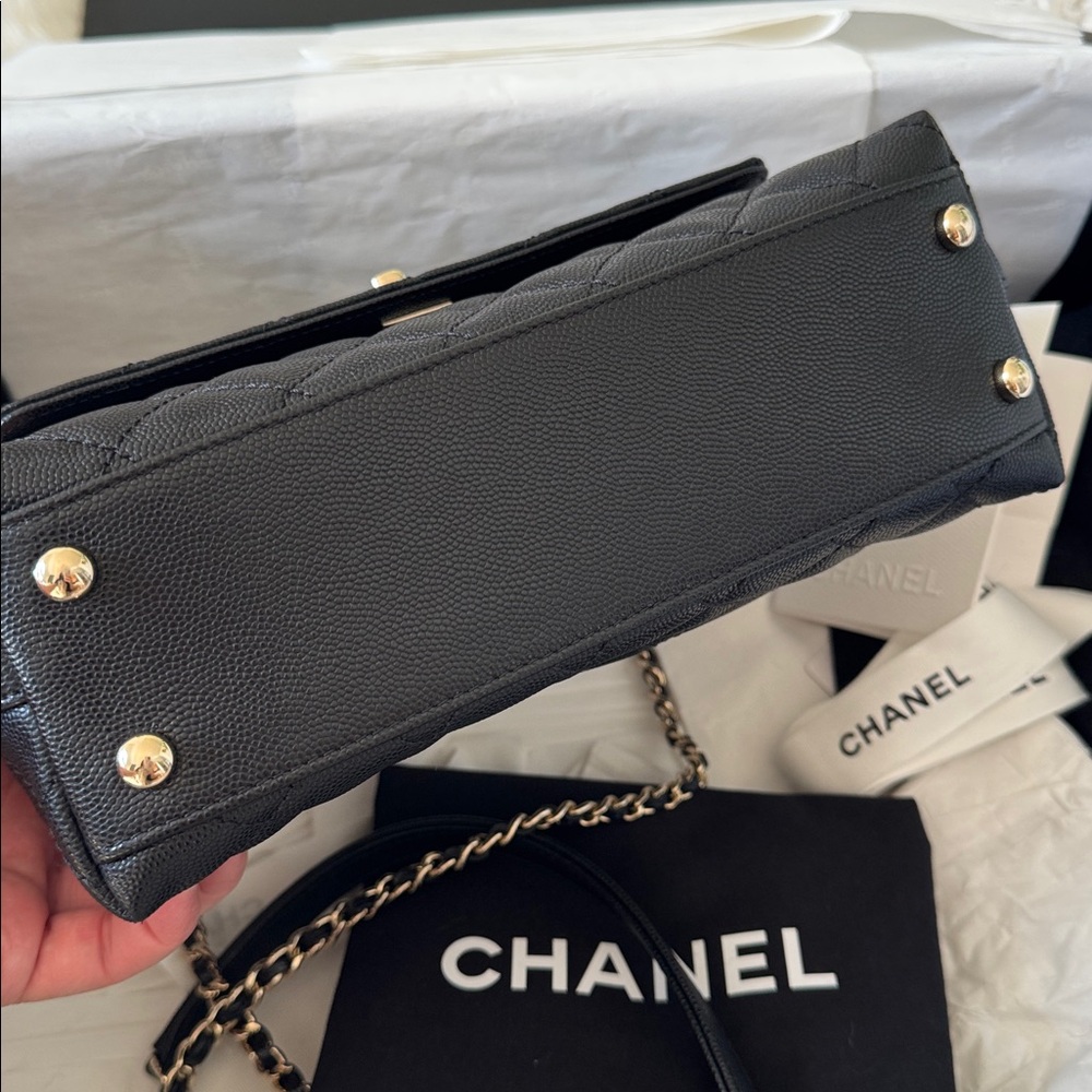 Chanel Coco Handle 22P Small Black Caviar Leather Gold HW Full Set NIB - Picture 9 of 13